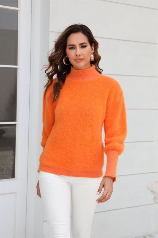 Angel Wings Turtle Neck Long Sleeve Pullover Sweater - ShalayeFashion