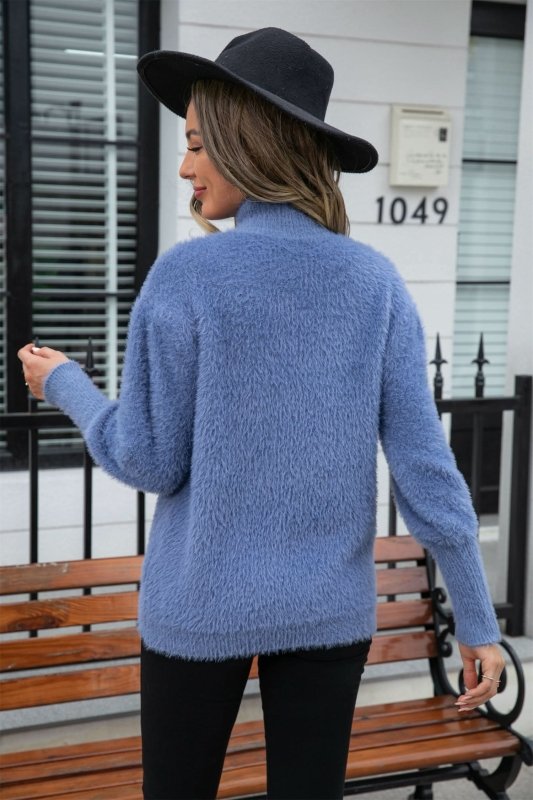 Angel Wings Turtle Neck Long Sleeve Pullover Sweater - ShalayeFashion