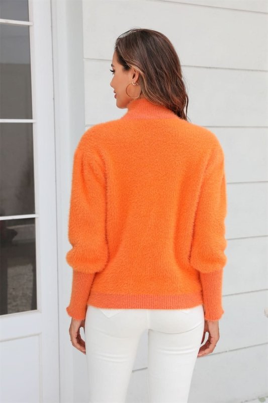 Angel Wings Turtle Neck Long Sleeve Pullover Sweater - ShalayeFashion