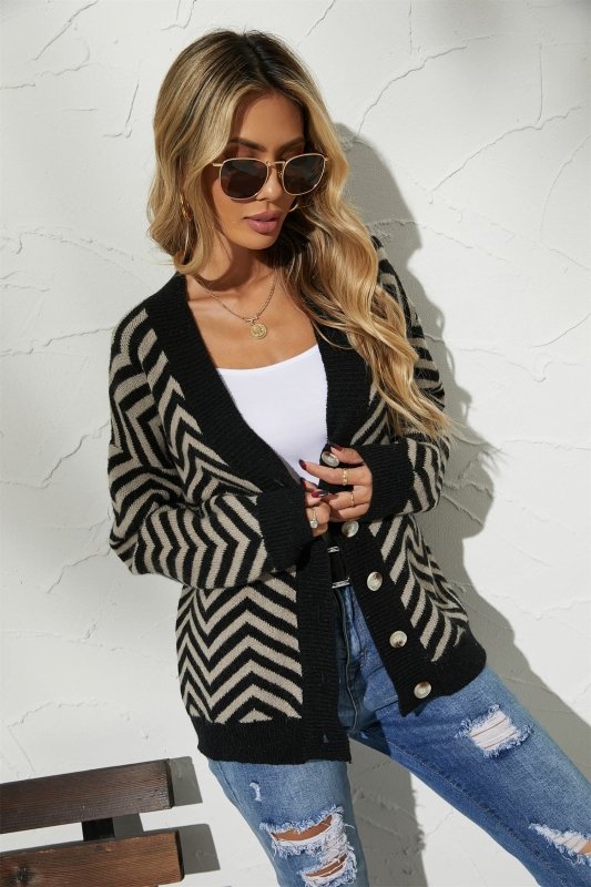 Angel Wings V - Neck Button - Down Cardigan - ShalayeFashion