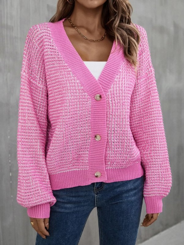 Angel Wings V - Neck Dropped Shoulder Cardigan - ShalayeFashion