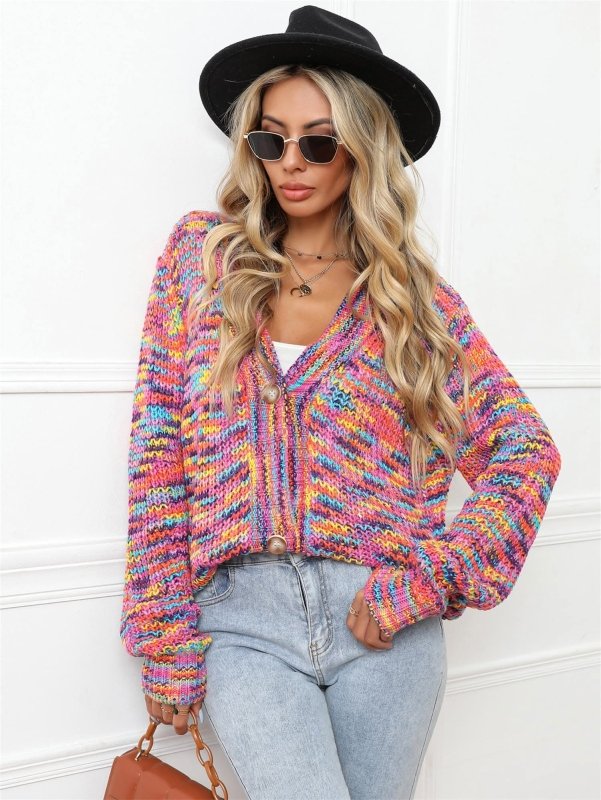 Angel Wings V - Neck Long Sleeve Cardigan - ShalayeFashion