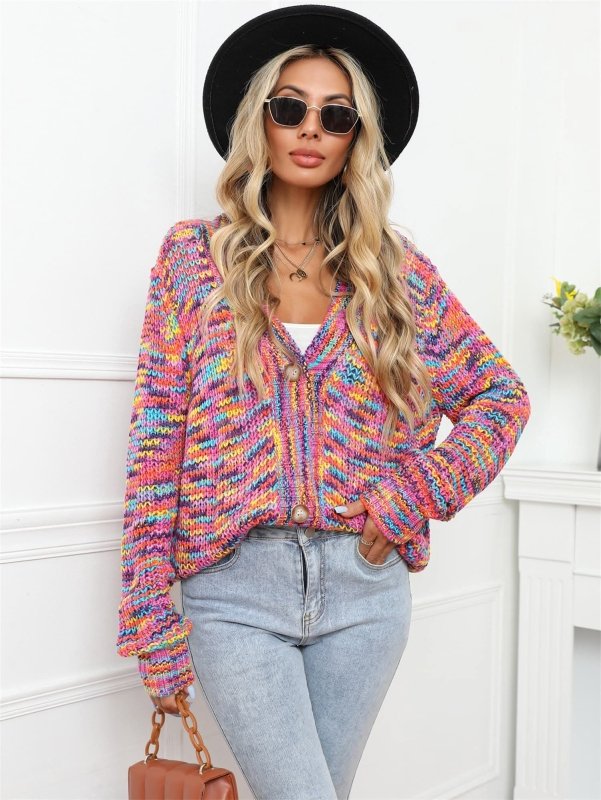 Angel Wings V - Neck Long Sleeve Cardigan - ShalayeFashion