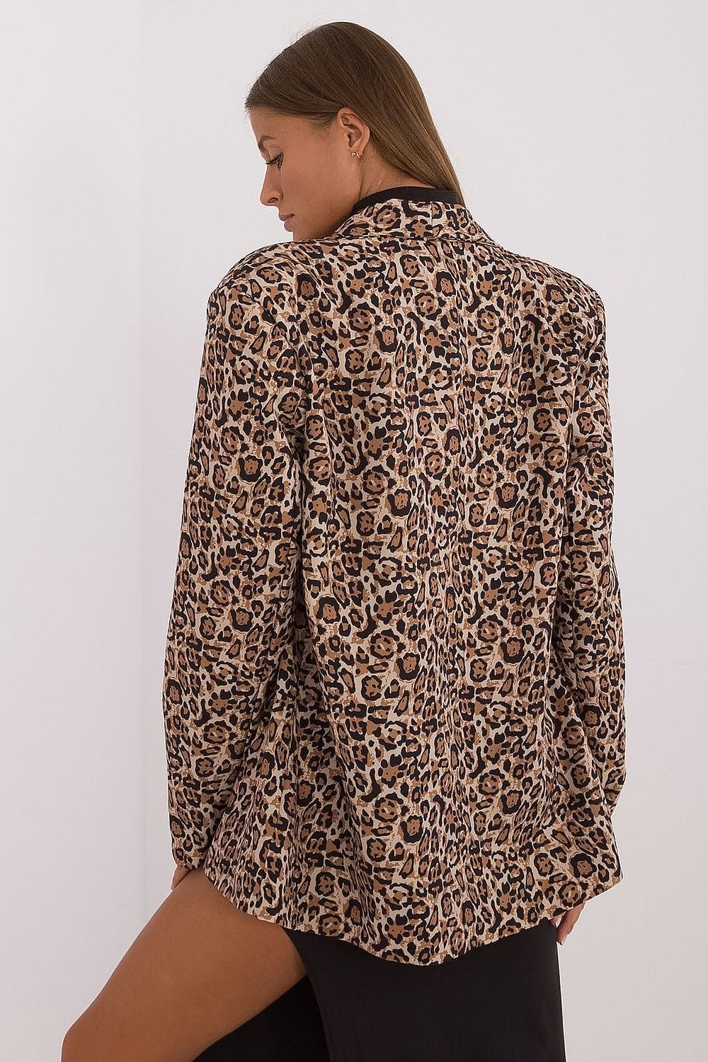 Animal Motif Blazer No Fastening Lined - ShalayeFashion
