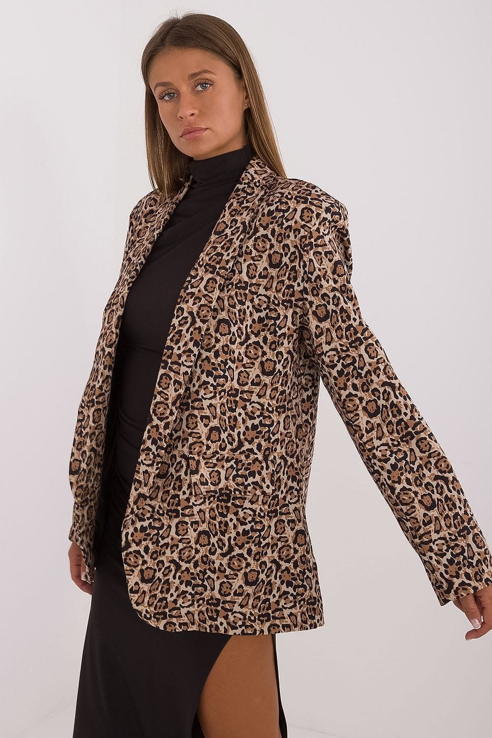 Animal Motif Blazer No Fastening Lined - ShalayeFashion