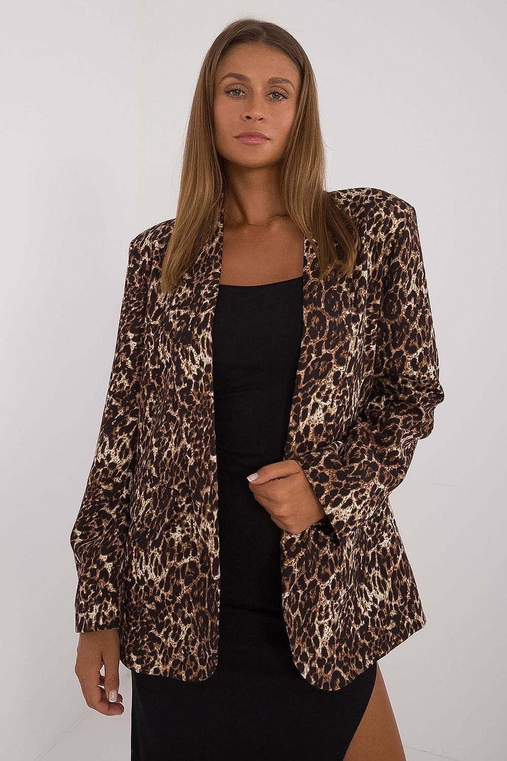 Animal Motif Blazer No Fastening Lined - ShalayeFashion