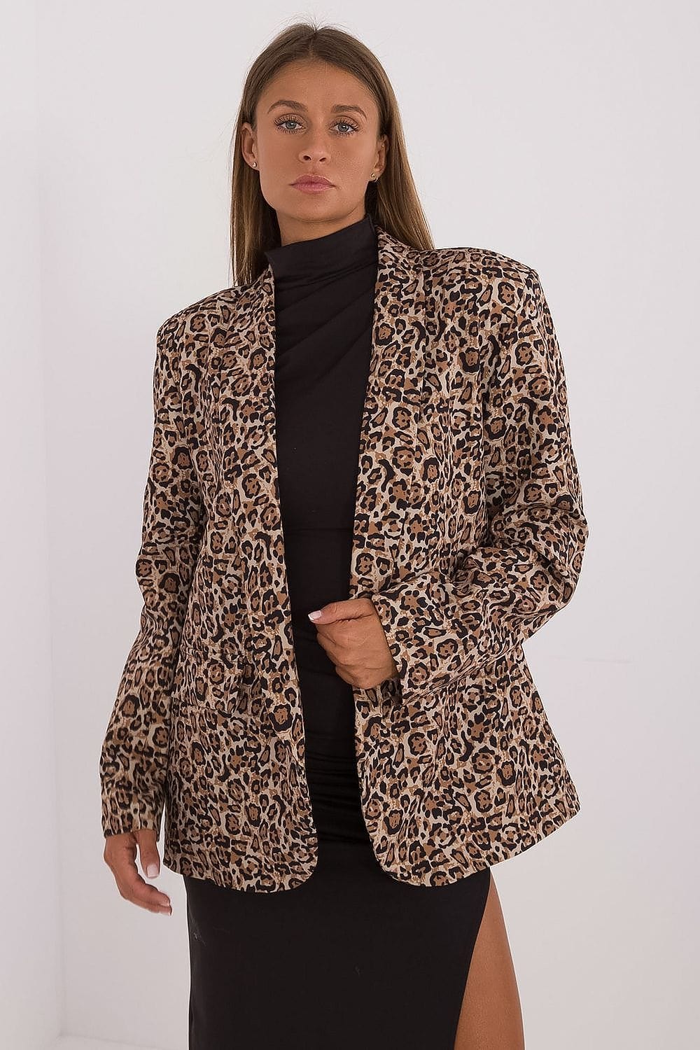 Animal Motif Blazer No Fastening Lined - ShalayeFashion