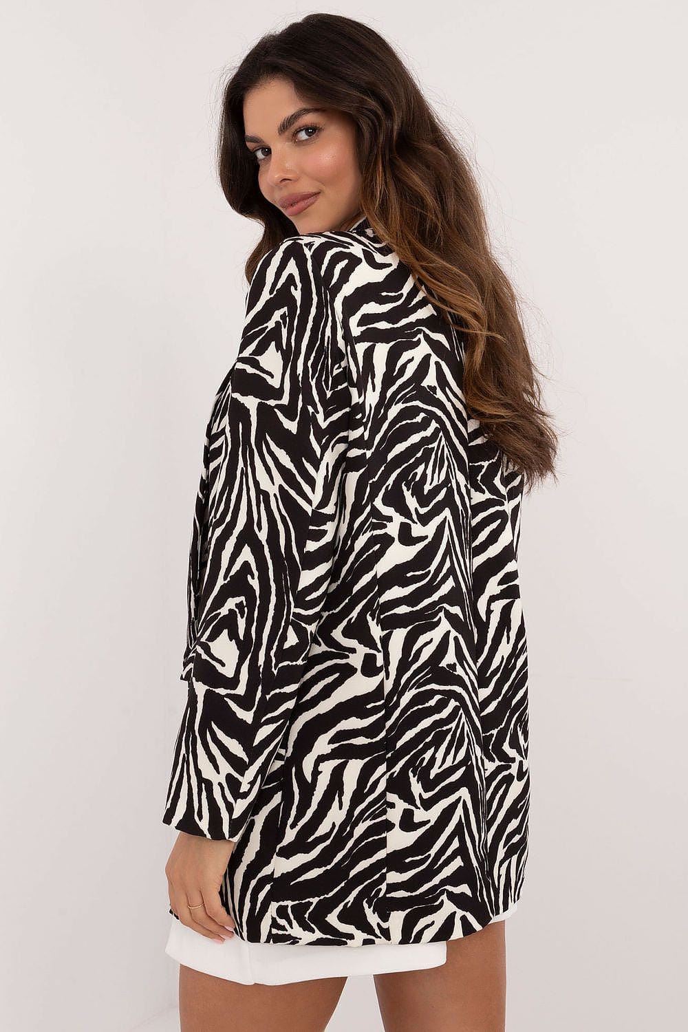Animal Motif Jacket Shoulder Pads Lined - ShalayeFashion