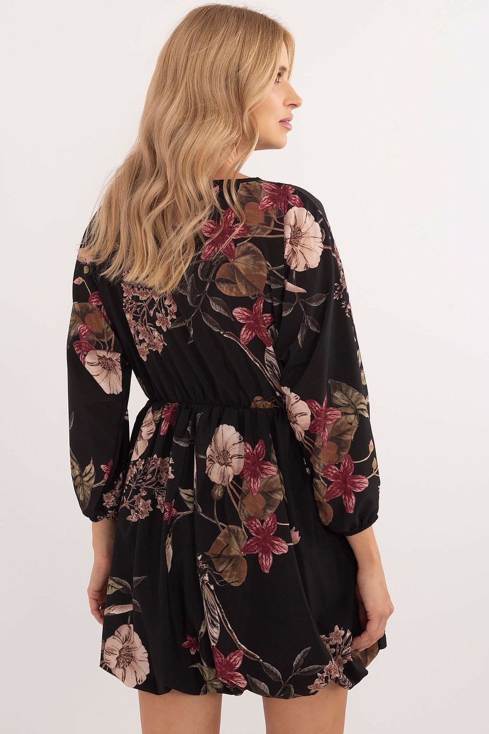 Animal Motif Mini Dress Heart Neckline - ShalayeFashion