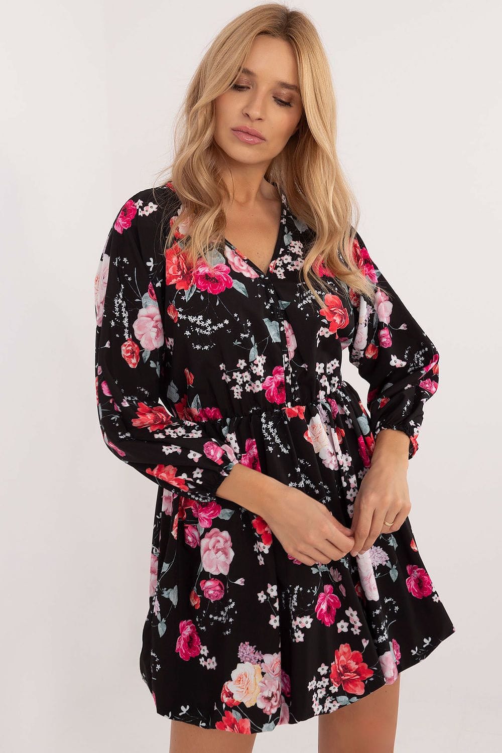 Animal Motif Mini Dress Heart Neckline - ShalayeFashion