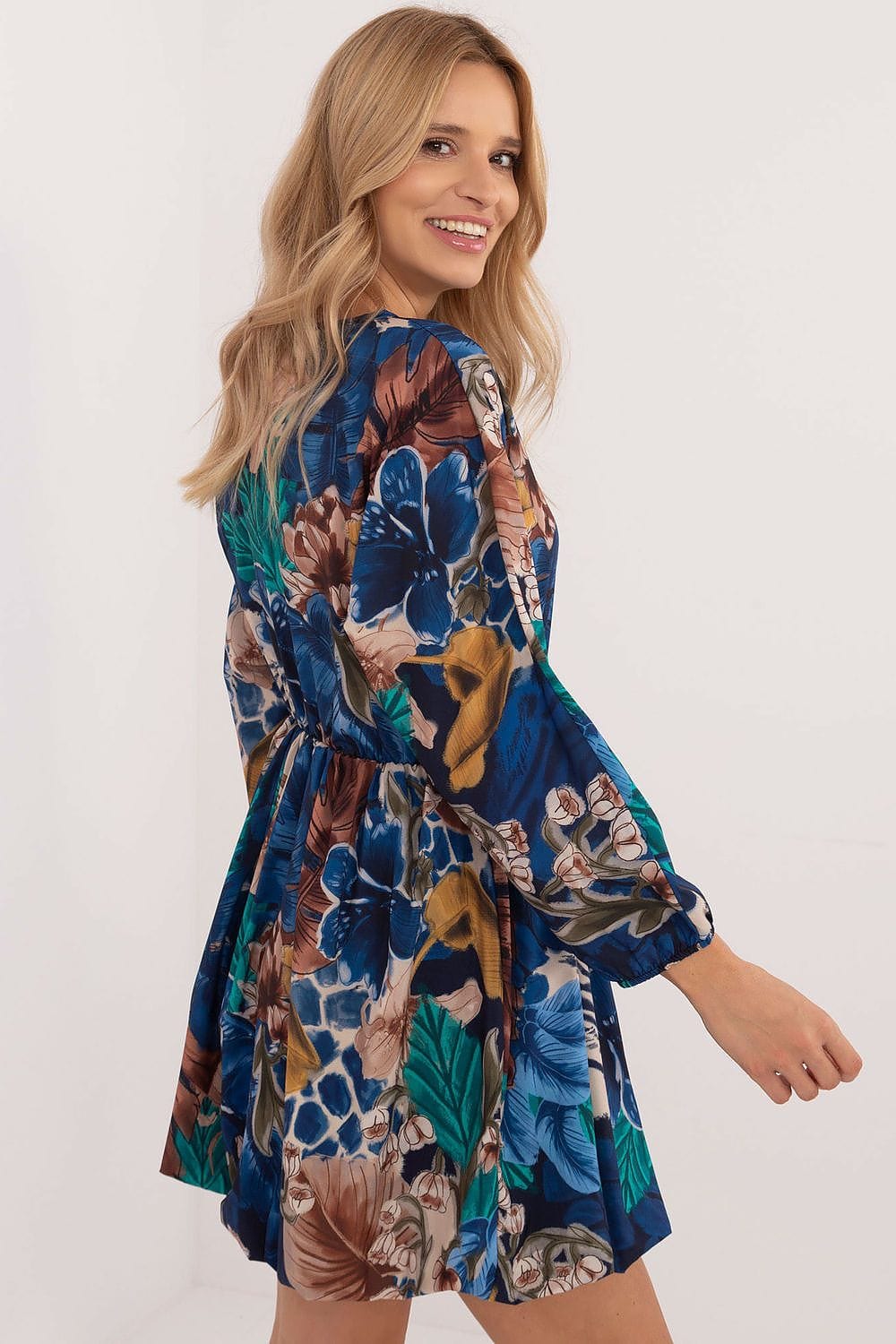 Animal Motif Mini Dress Heart Neckline - ShalayeFashion