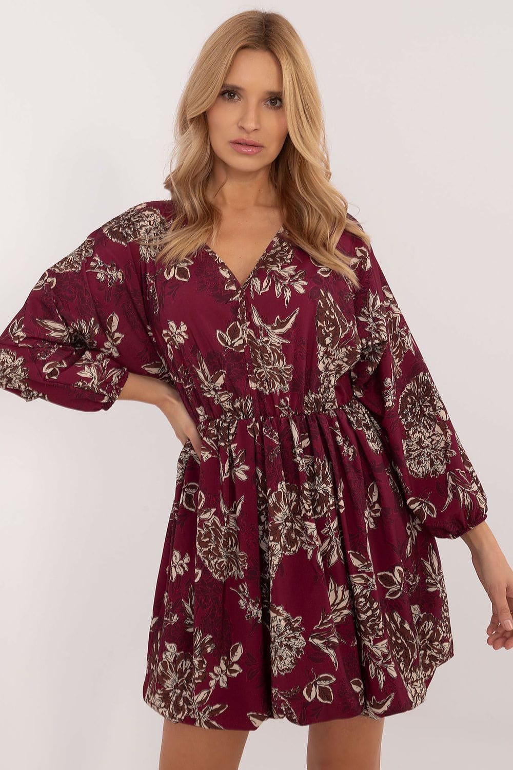 Animal Motif Mini Dress Heart Neckline - ShalayeFashion