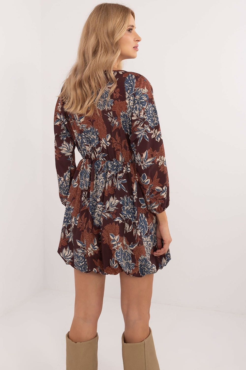 Animal Motif Mini Dress Heart Neckline - ShalayeFashion