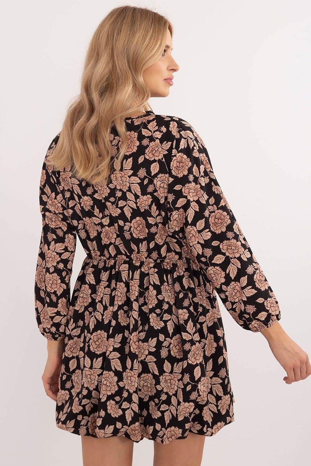 Animal Motif Mini Dress Heart Neckline - ShalayeFashion