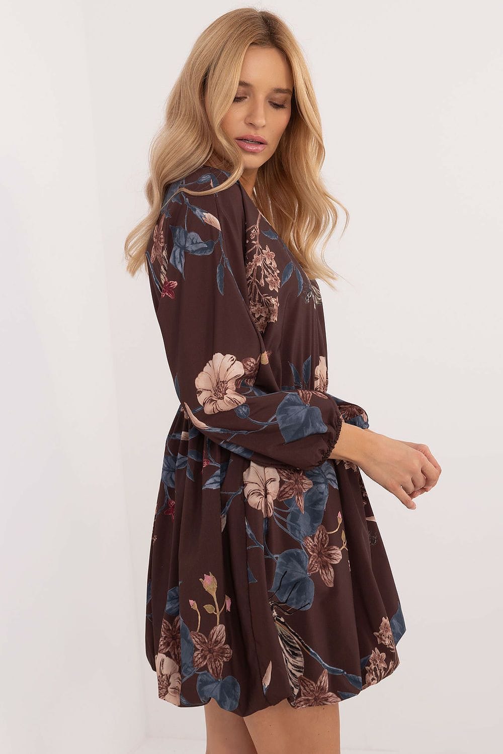 Animal Motif Mini Dress Heart Neckline - ShalayeFashion
