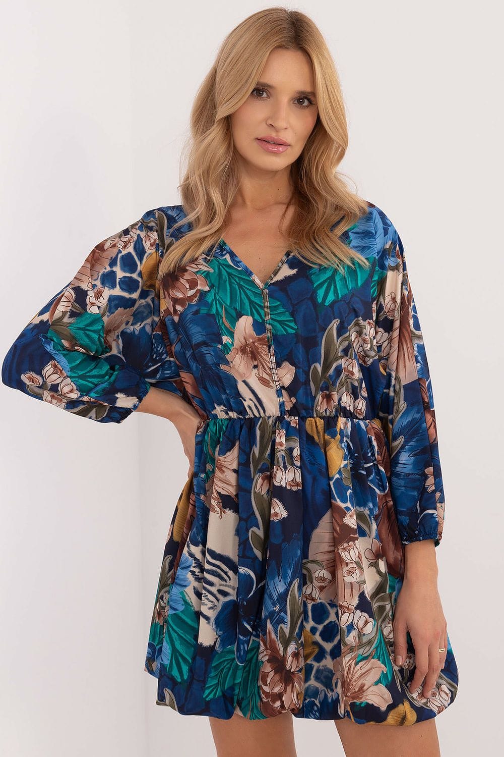 Animal Motif Mini Dress Heart Neckline - ShalayeFashion
