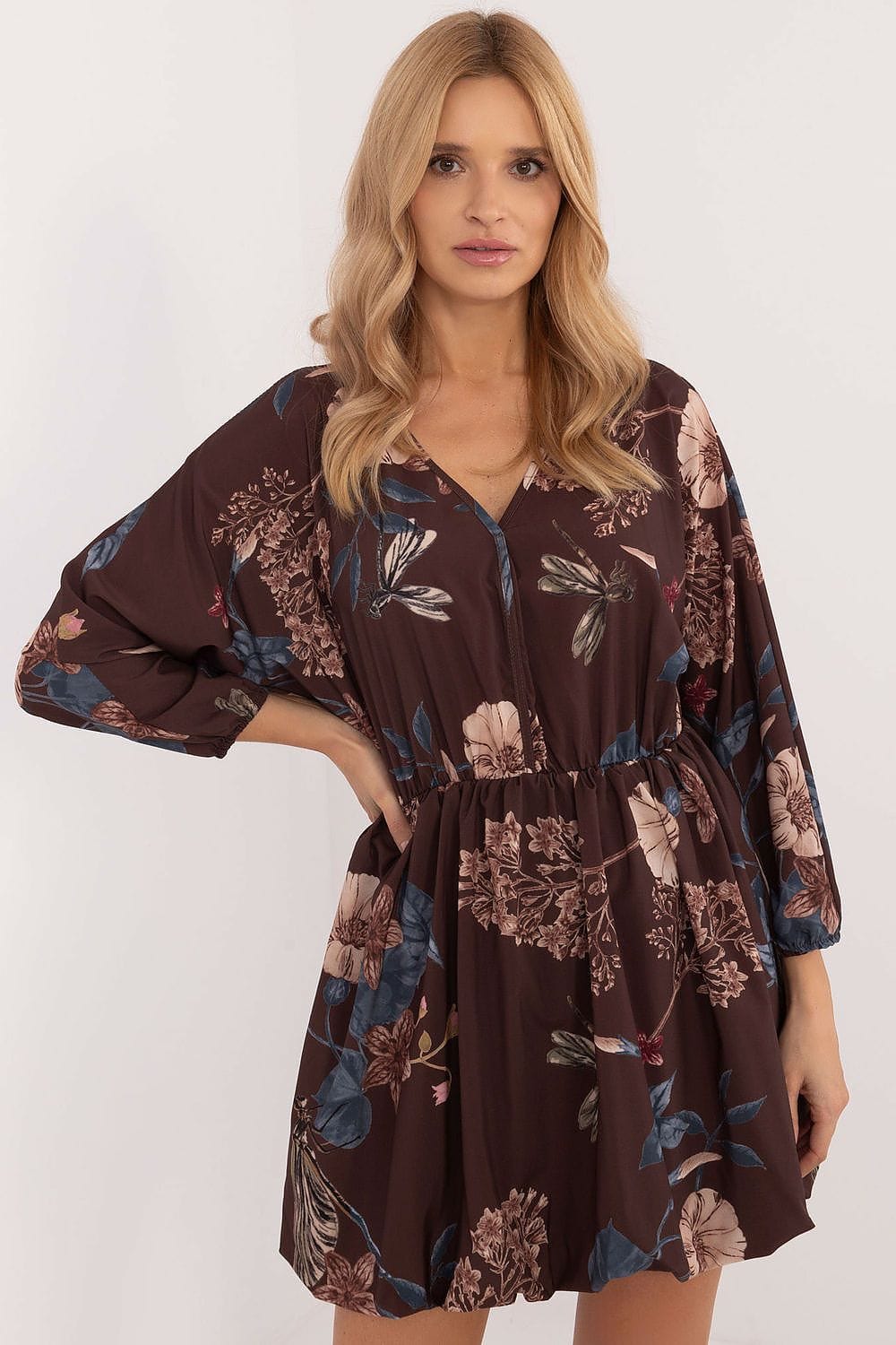 Animal Motif Mini Dress Heart Neckline - ShalayeFashion