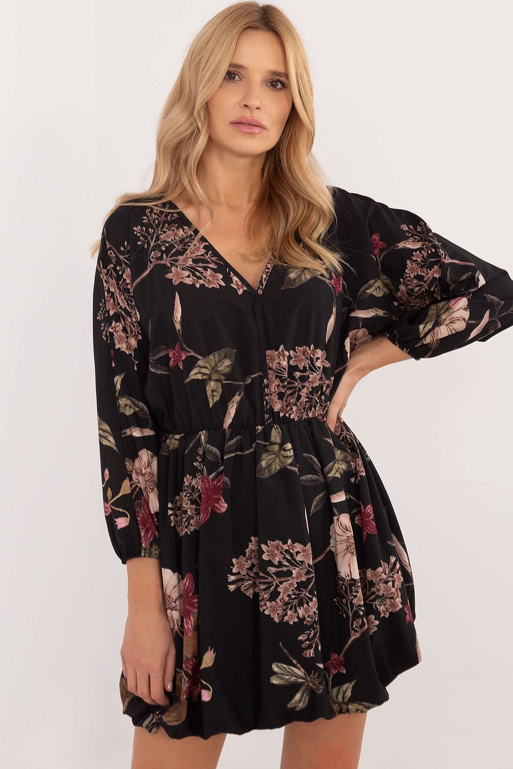 Animal Motif Mini Dress Heart Neckline - ShalayeFashion