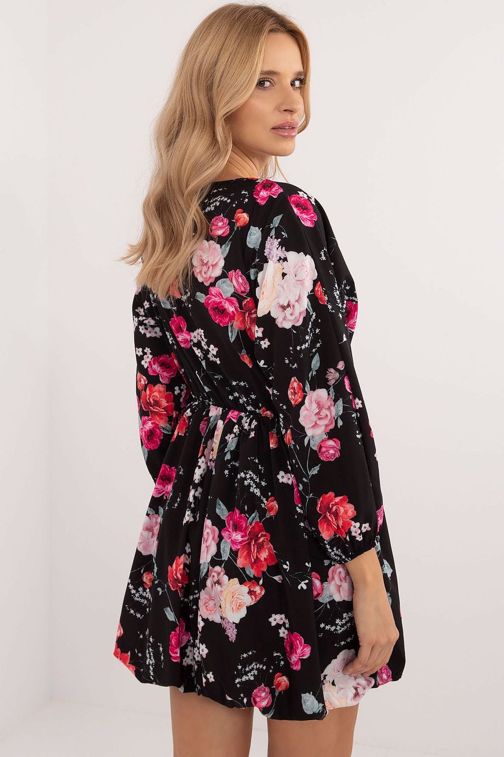 Animal Motif Mini Dress Heart Neckline - ShalayeFashion