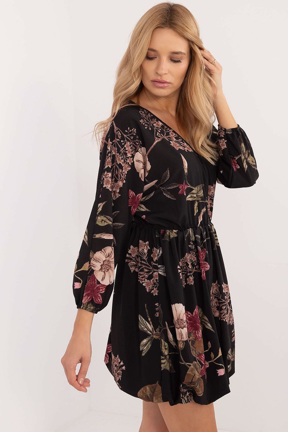 Animal Motif Mini Dress Heart Neckline - ShalayeFashion