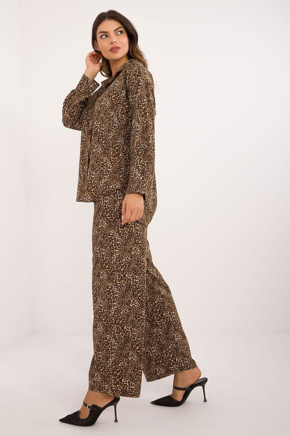 Animal Motif Set Shirt Pants Wide - ShalayeFashion