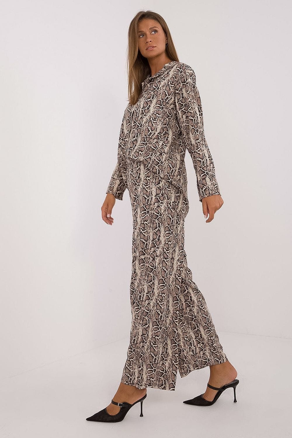 Animal Motif Set Shirt Pants Wide - ShalayeFashion