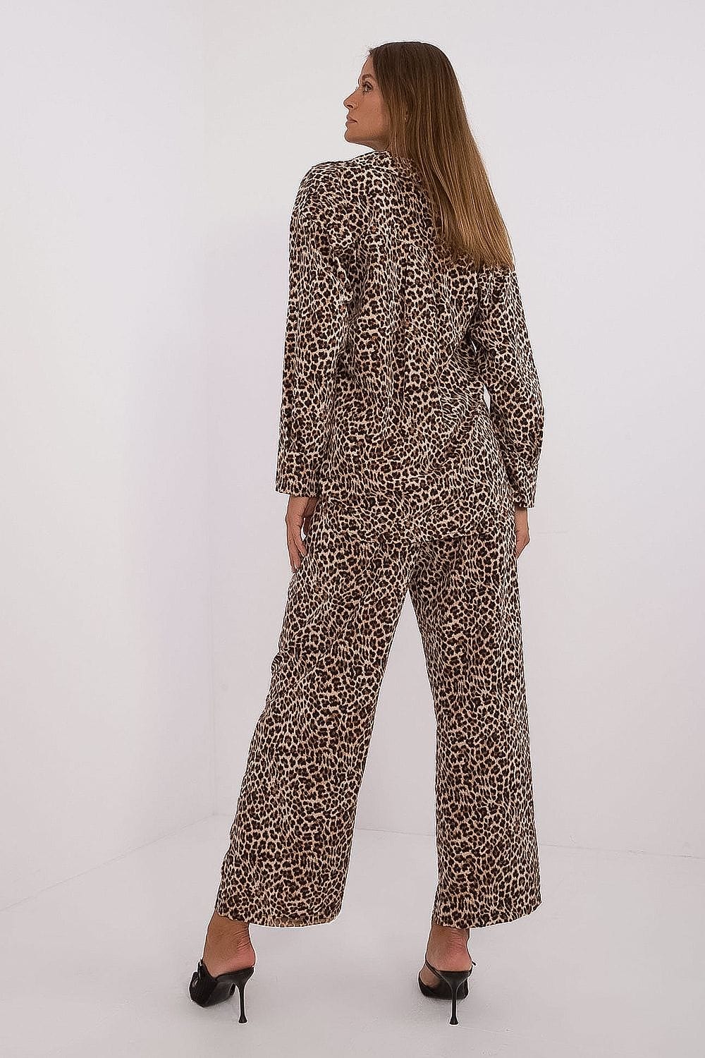 Animal Motif Set Shirt Pants Wide - ShalayeFashion