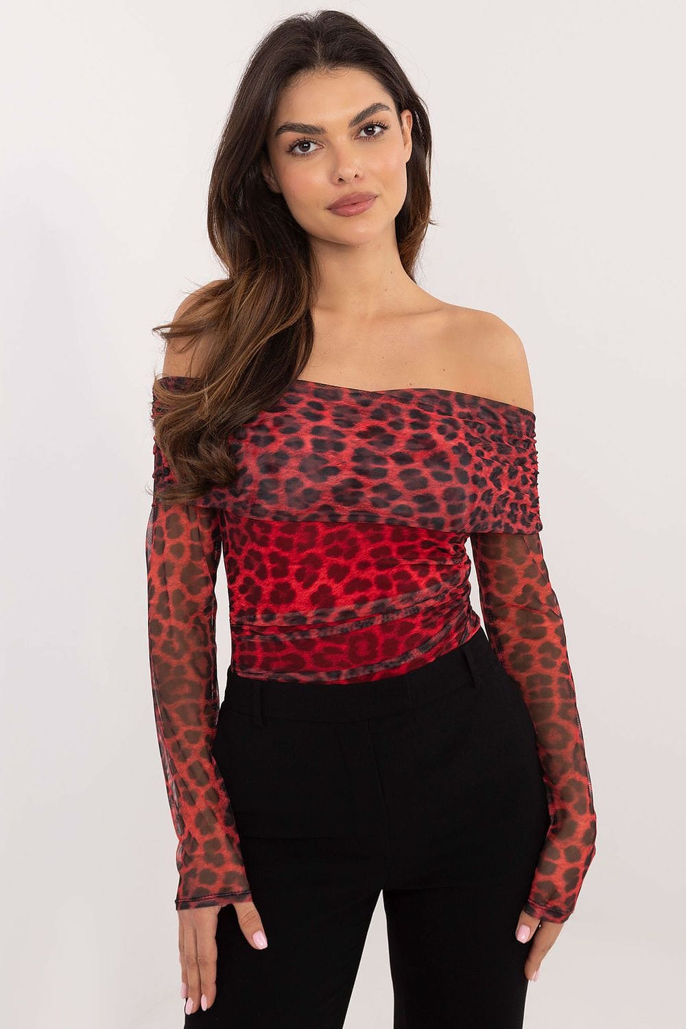Animal Print Spanish Blouse Fitted Cut - ShalayeFashion