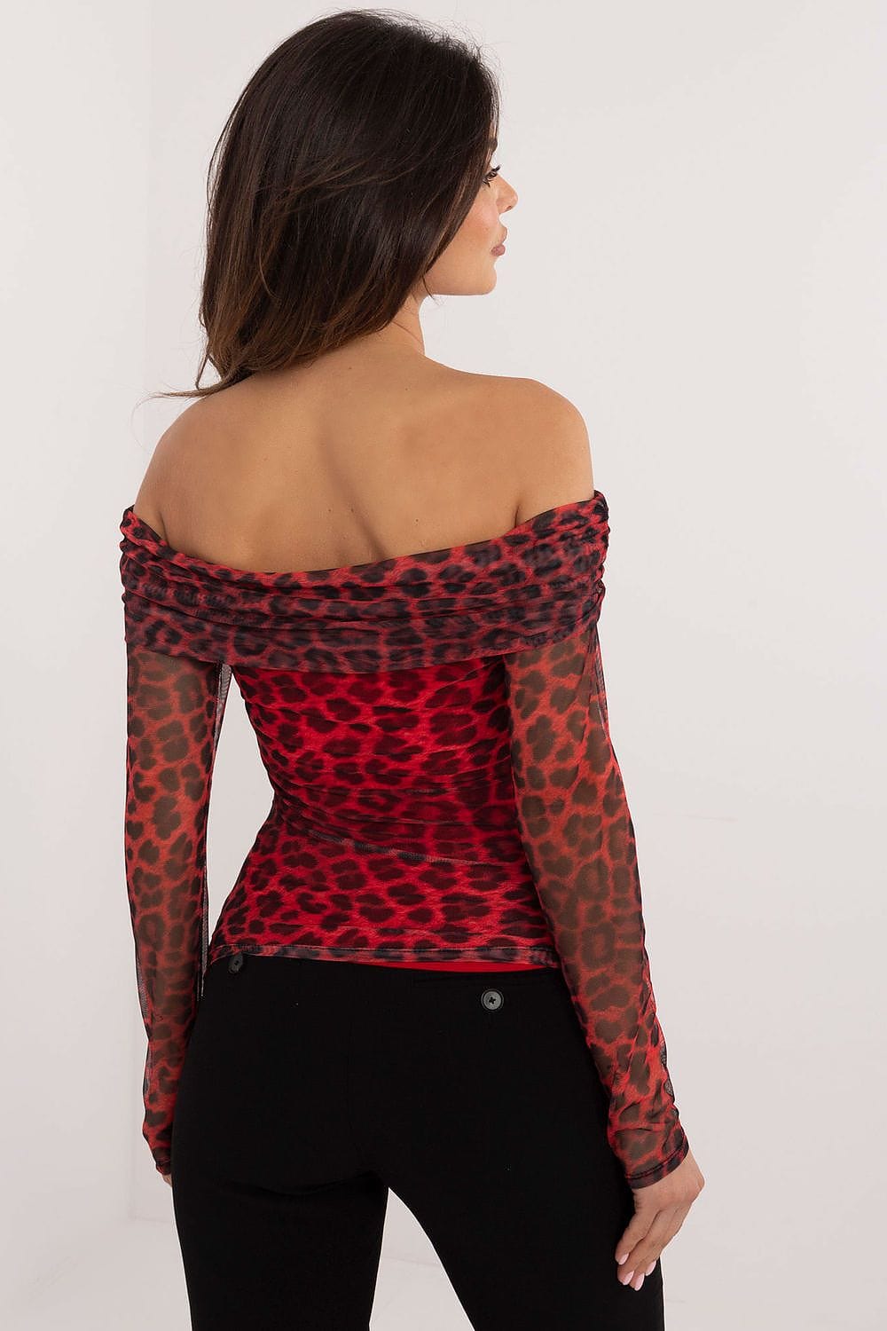 Animal Print Spanish Blouse Fitted Cut - ShalayeFashion