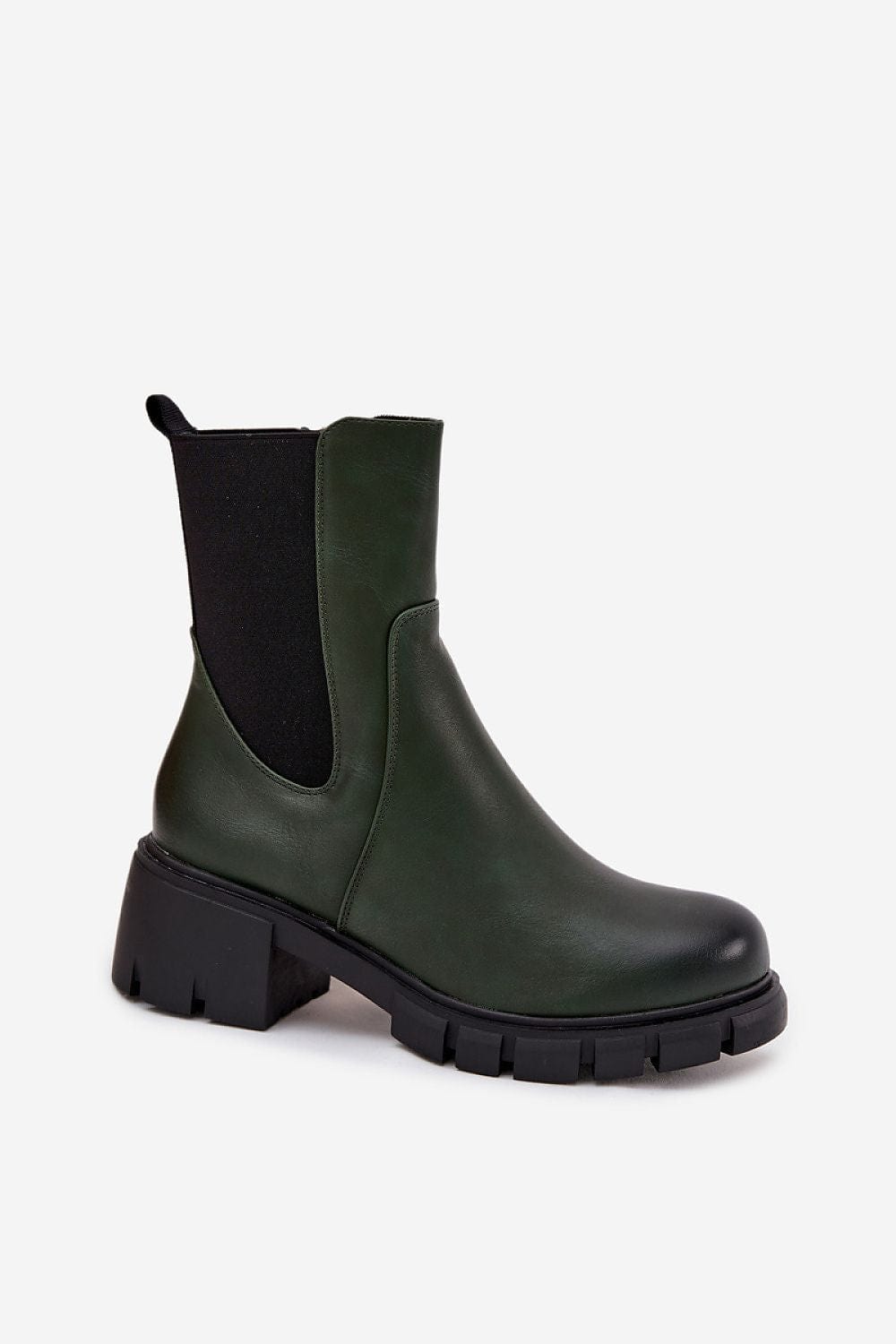 Ankle Boots Women Eco Leather Block Heel - ShalayeFashion