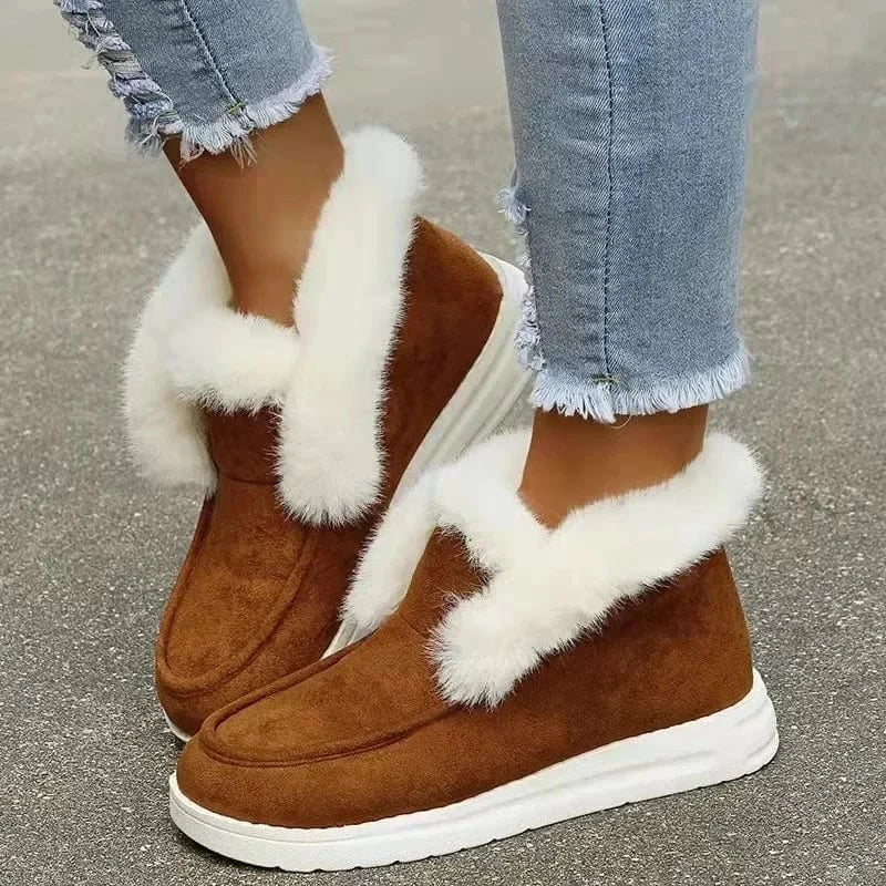 Ankle Boots Women Winter Plush Fur - ShalayeFashion