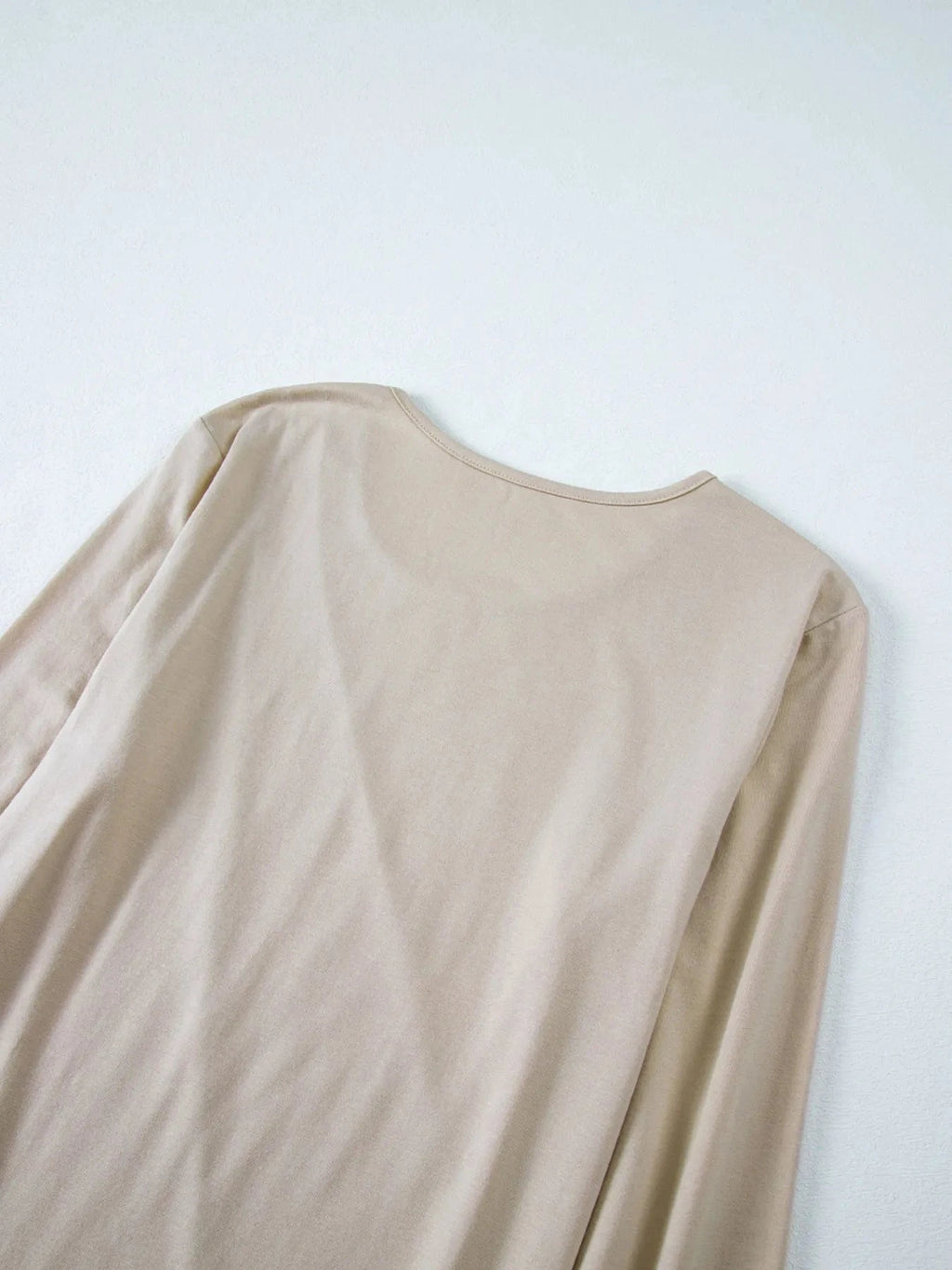Asymmetric Seam Detail Long Sleeve Top - ShalayeFashion
