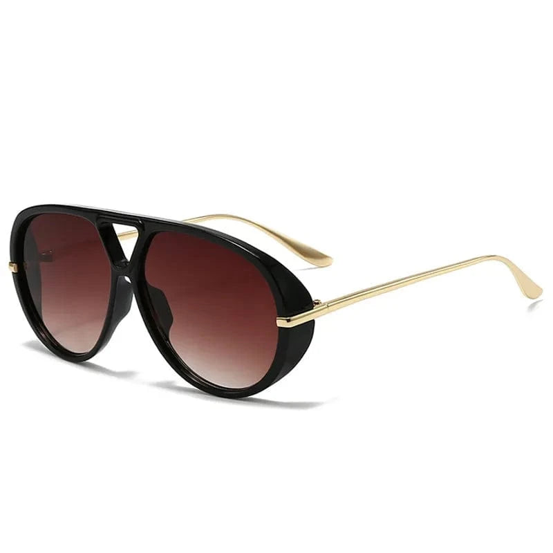 Aviator Fashion Sunglasses with Yellow Tinted Lenses - ShalayeFashion