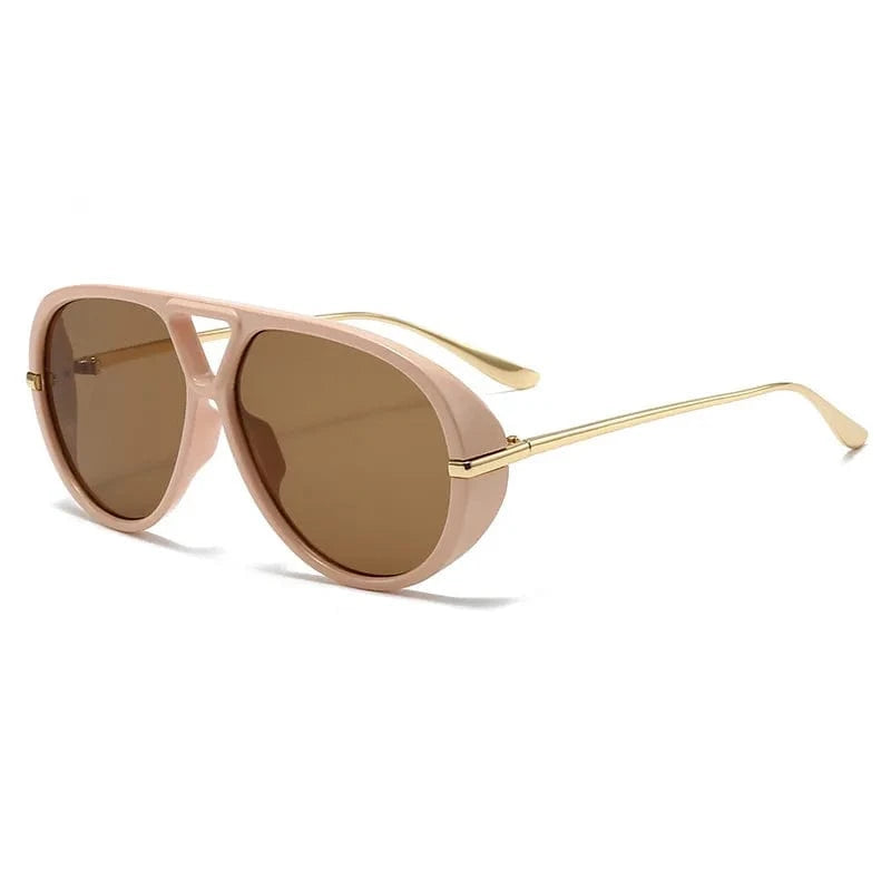 Aviator Fashion Sunglasses with Yellow Tinted Lenses - ShalayeFashion