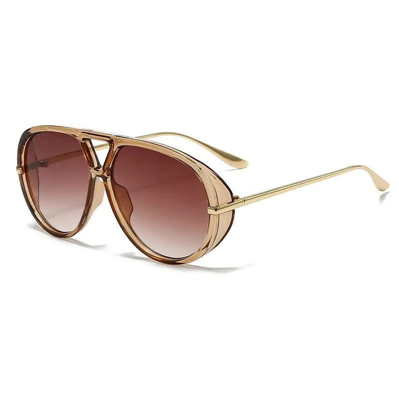 Aviator Fashion Sunglasses with Yellow Tinted Lenses - ShalayeFashion