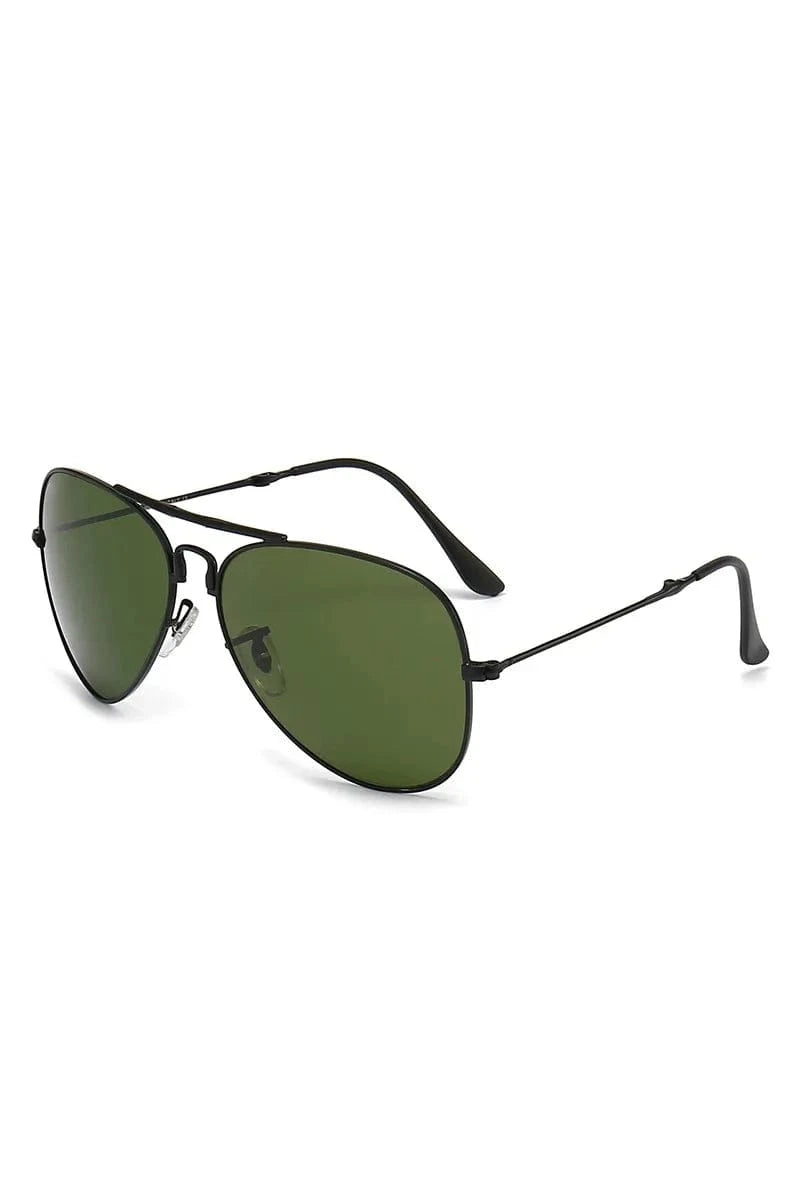Aviator Sunglasses with Metal Temple - ShalayeFashion