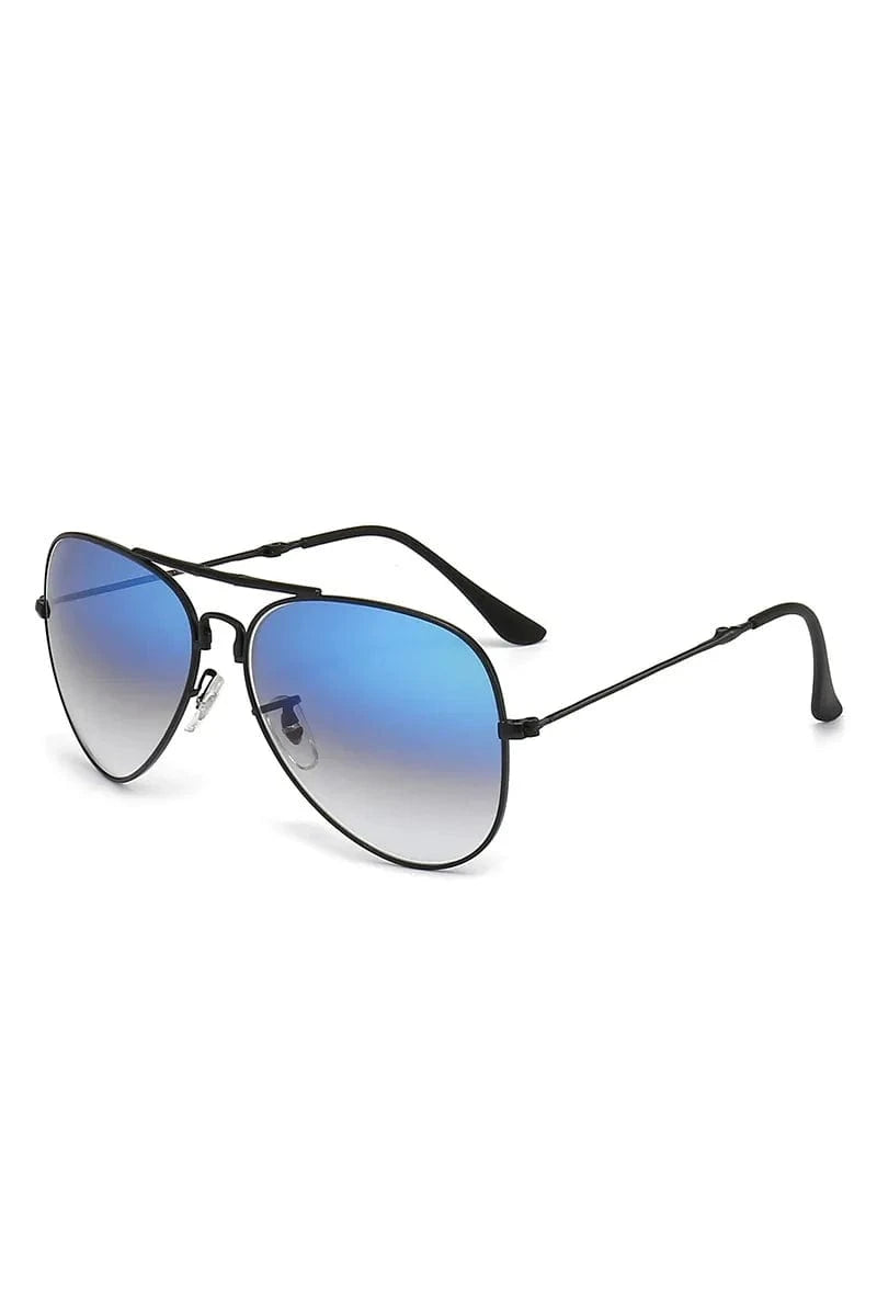 Aviator Sunglasses with Metal Temple - ShalayeFashion