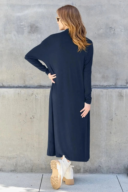 Basic Bae Full Size Open Front Long Sleeve Cover Up - ShalayeFashion