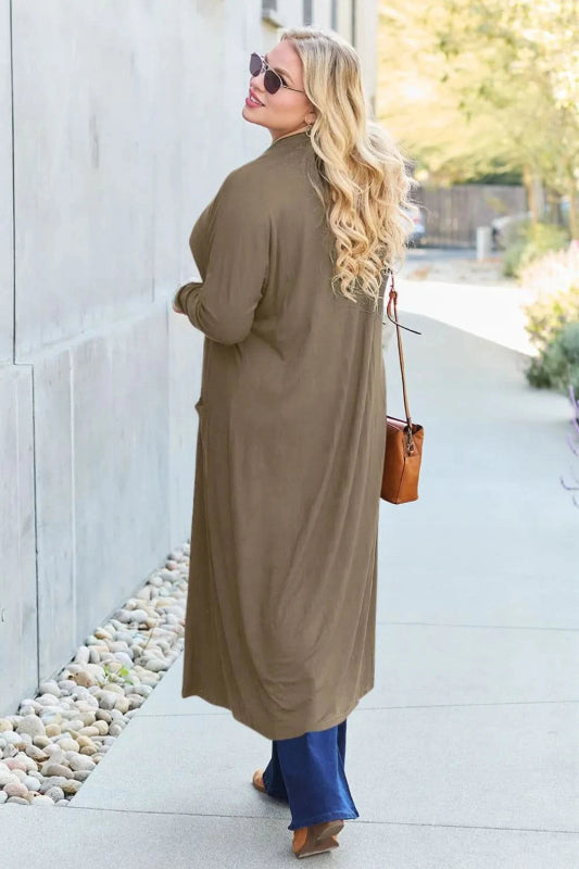 Basic Bae Full Size Open Front Long Sleeve Cover Up - ShalayeFashion
