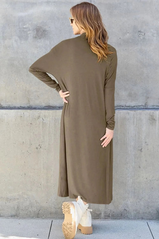 Basic Bae Full Size Open Front Long Sleeve Cover Up - ShalayeFashion
