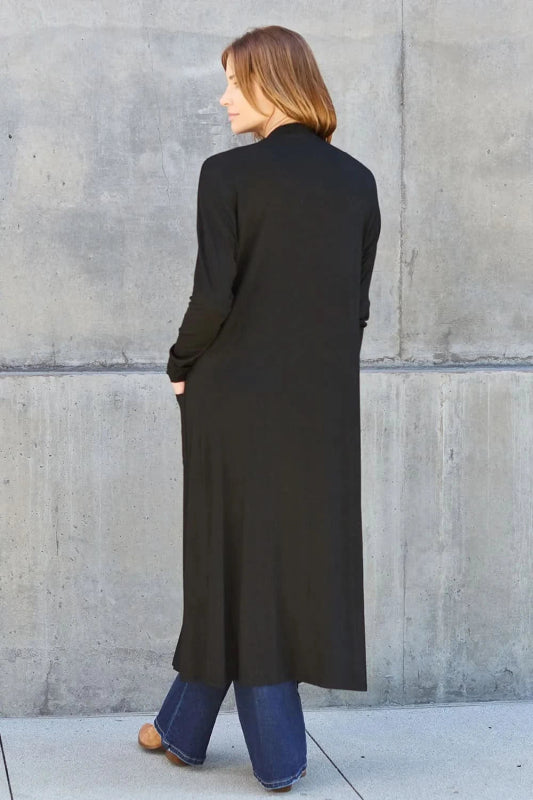 Basic Bae Full Size Open Front Long Sleeve Cover Up - ShalayeFashion