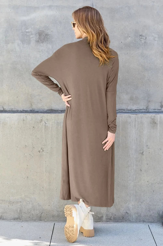 Basic Bae Full Size Open Front Long Sleeve Cover Up - ShalayeFashion