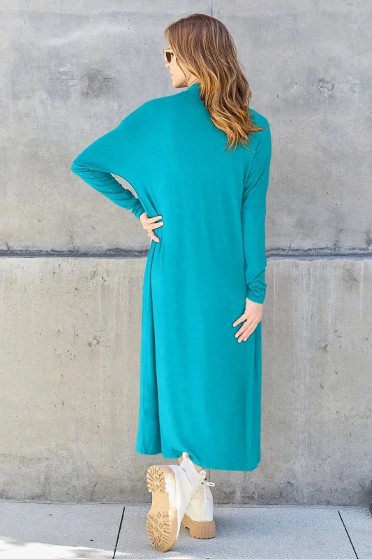 Basic Bae Full Size Open Front Long Sleeve Cover Up - ShalayeFashion
