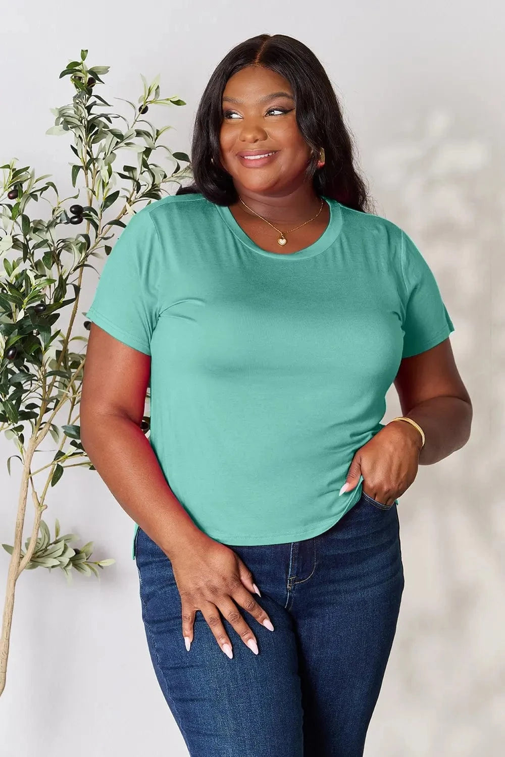 Basic Bae Full Size Round Neck Short Sleeve T-Shirt - ShalayeFashion