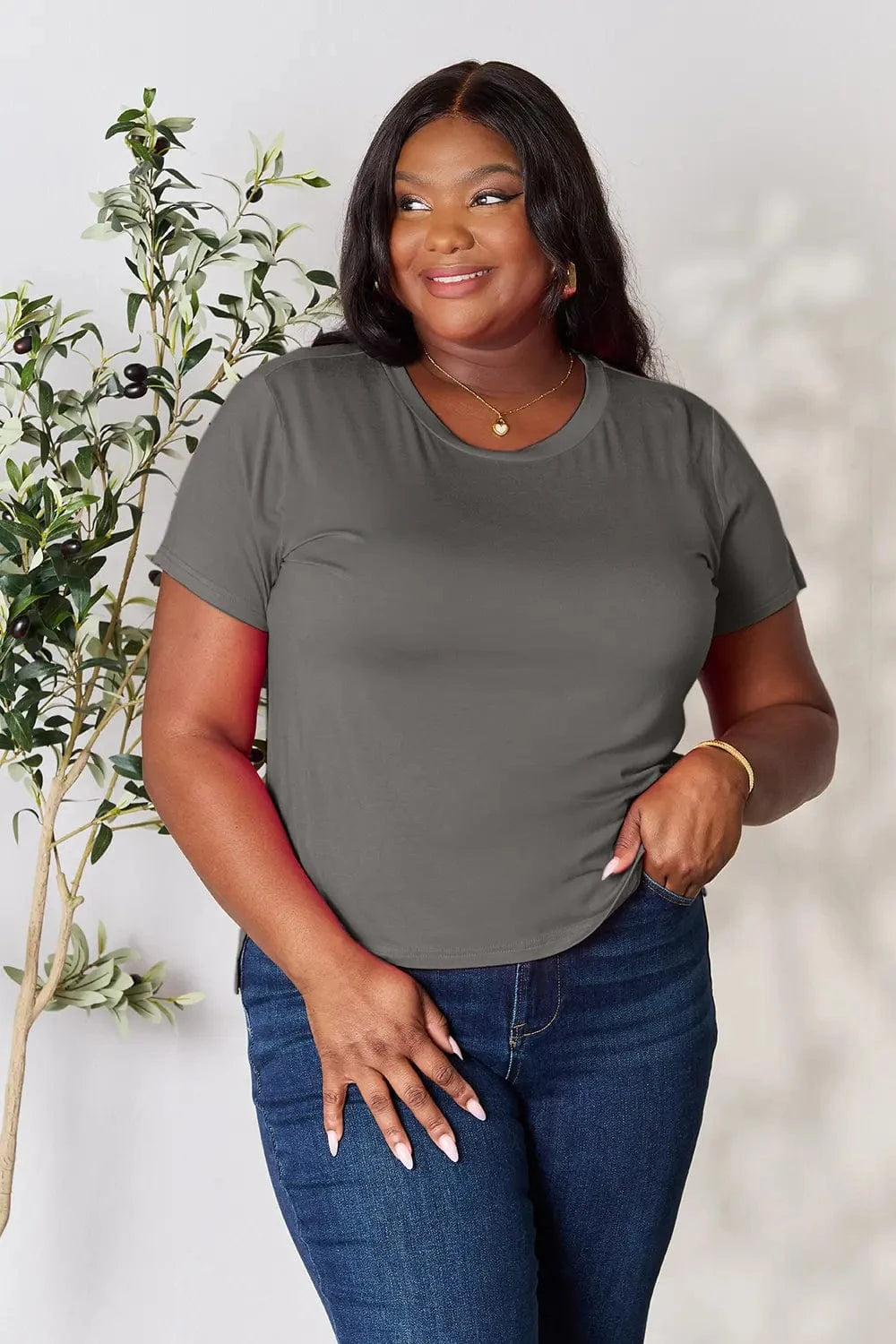 Basic Bae Full Size Round Neck Short Sleeve T-Shirt - ShalayeFashion