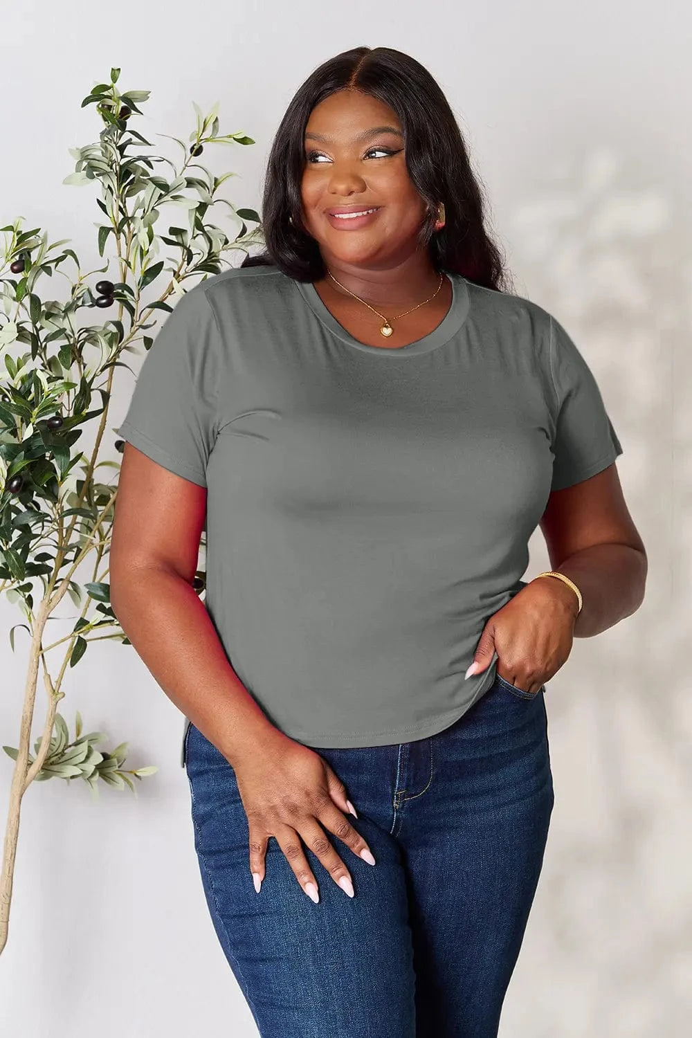 Basic Bae Full Size Round Neck Short Sleeve T-Shirt - ShalayeFashion