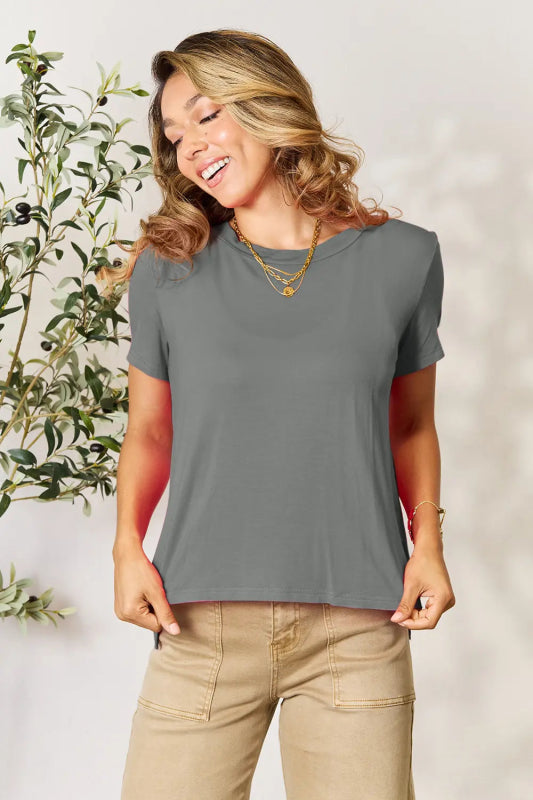 Basic Bae Full Size Round Neck Short Sleeve T-Shirt - ShalayeFashion