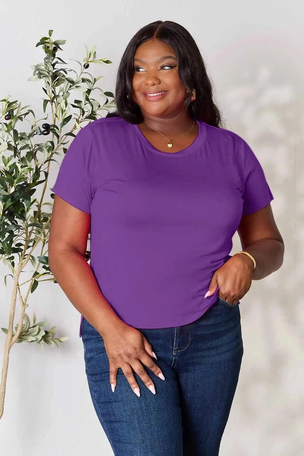 Basic Bae Full Size Round Neck Short Sleeve T-Shirt - ShalayeFashion