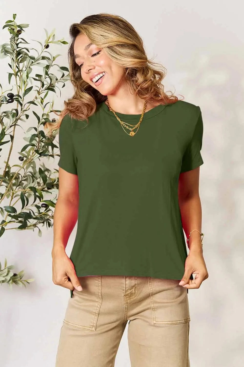 Basic Bae Full Size Round Neck Short Sleeve T-Shirt - ShalayeFashion