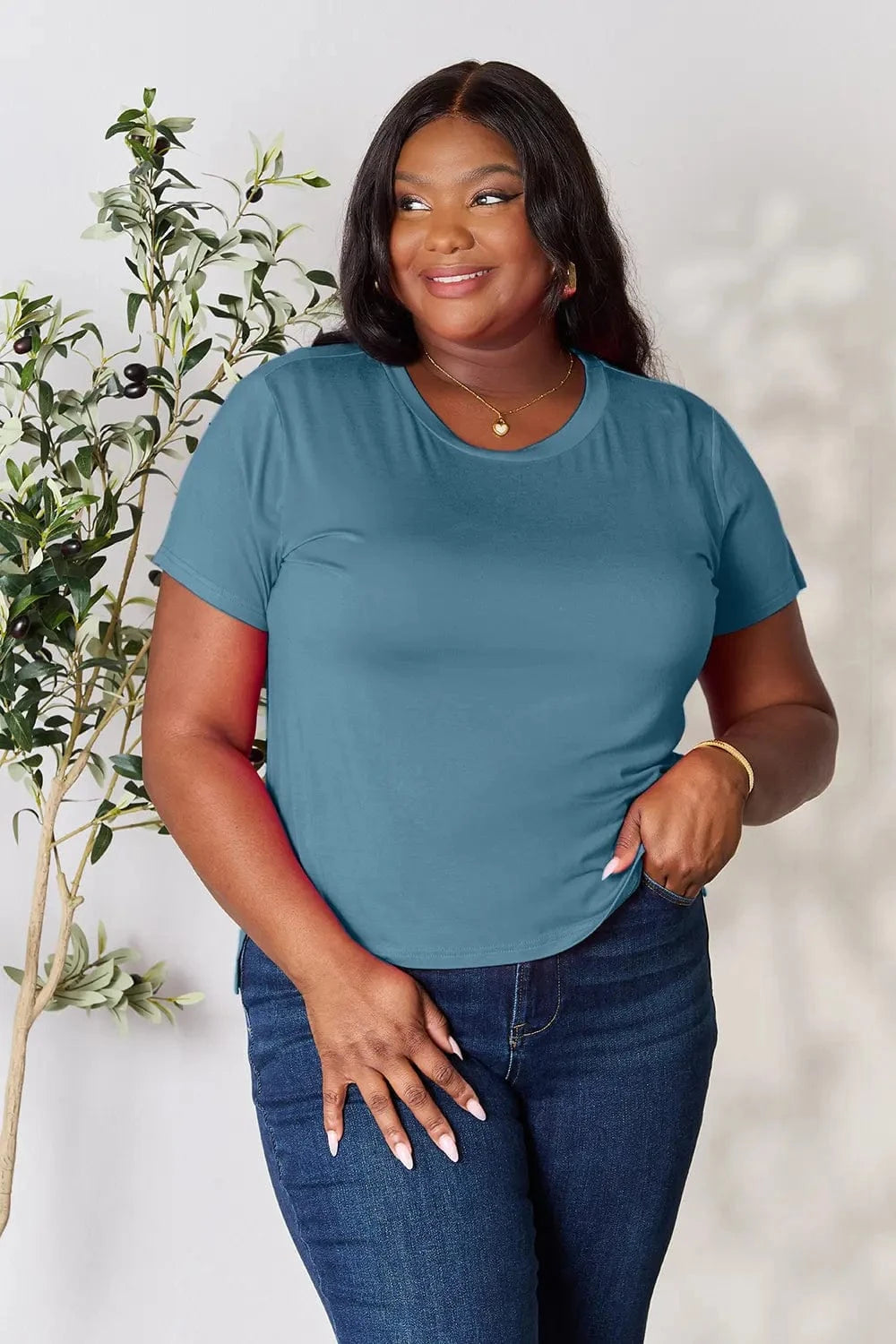 Basic Bae Full Size Round Neck Short Sleeve T-Shirt - ShalayeFashion